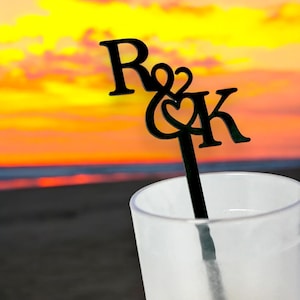 Initial Drink Stirrers, Personalized Drink Stirrers Initials, Custom Drink Stirrers, Wedding Drink Stirrers Bulk, Acrylic Drink Stirrers