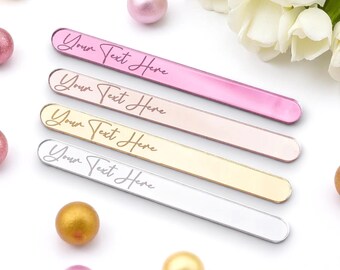 Custom Engraved Acrylic Popsicle Sticks, Party Favors
