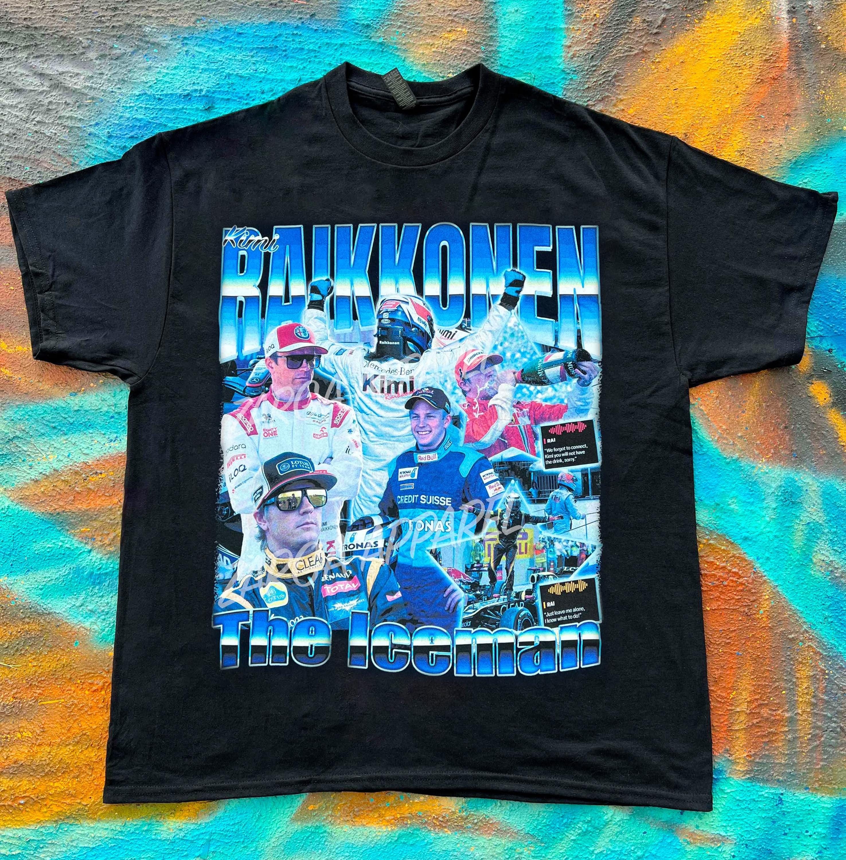Kimi Raikkonen Iceman F1 Formula 1 funny meme graphic tee t-shirt