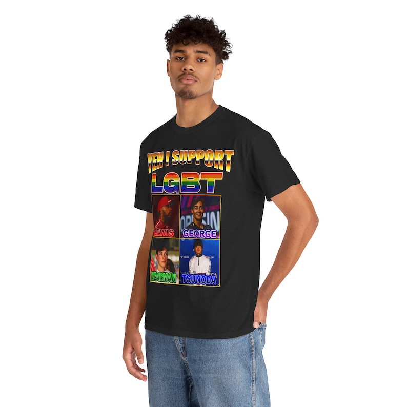 LGBT F1 Formula 1 George Russell Ollie Bearman Yuki Tsunoda funny meme parody tee t-shirt image 2