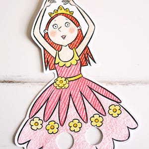 Dancing ballerina wiggly finger puppet – a printable colouring papercraft sheet for children to make their own play puppet