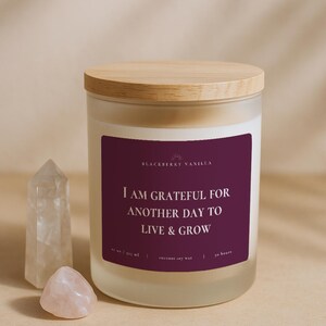 Spiritual Candle for Gratitude & Manifestation, Meditation Candle with Quote, Positive Energy, Aesthetic Home Decor, Spiritual Gift Idea