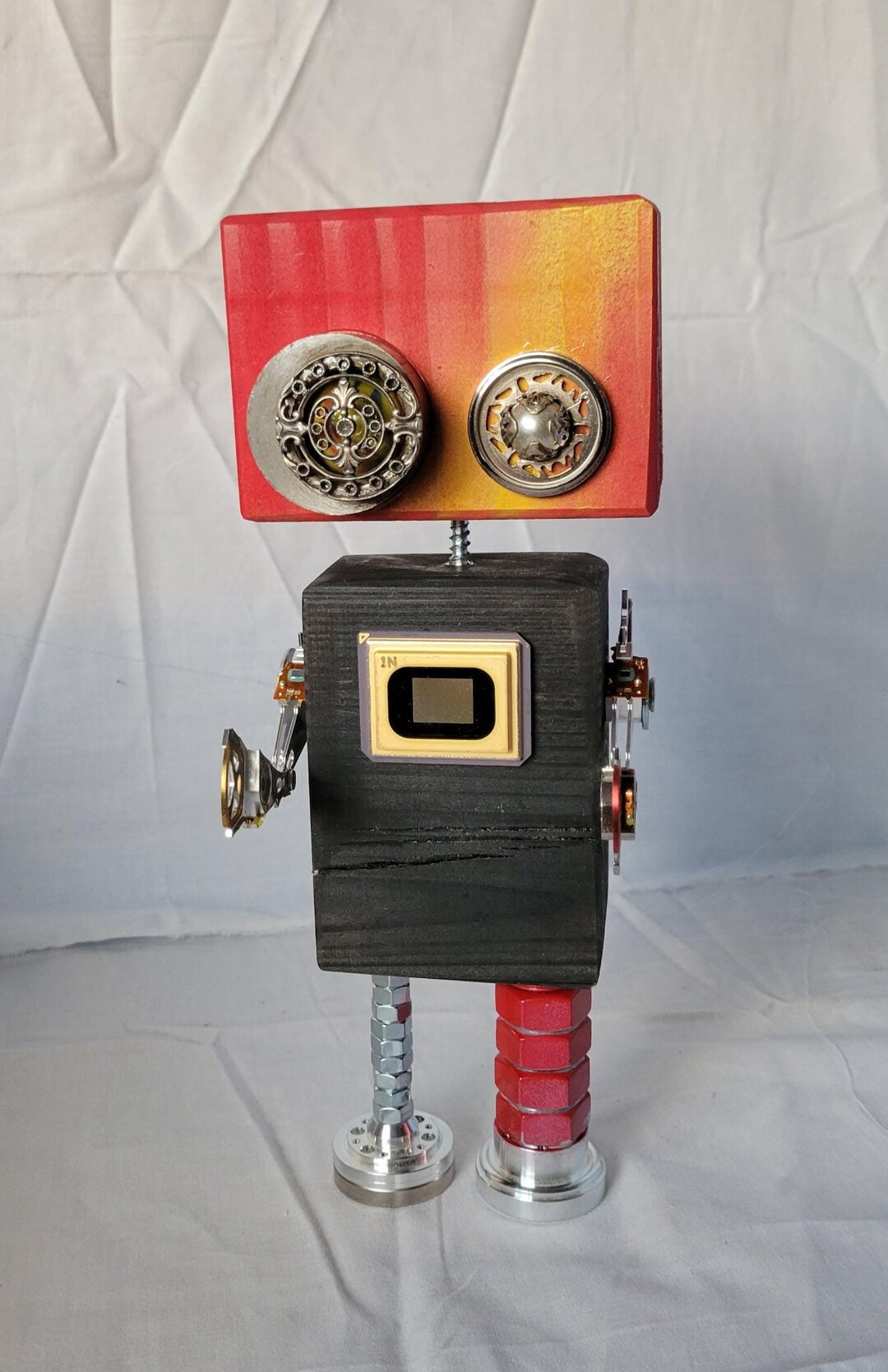 Robot Decaration Wooden and Metal Robot - Decoration - Original Gift - Recycled - Unique ...