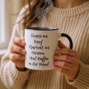 Mug with Quote &quot;Chaos in My Head&quot; | Funny Coffee Mug for Women | Gift with Humor | Office Cup | Statement Mug
