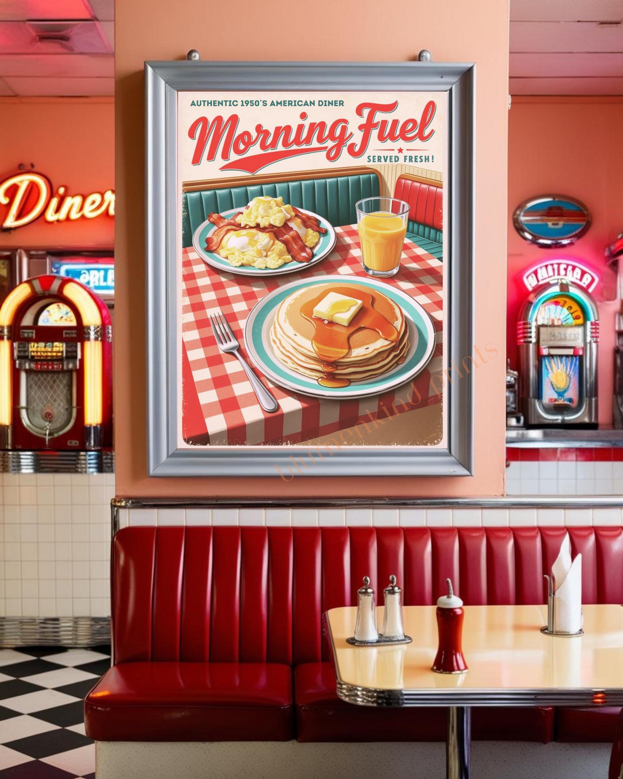 Digital Download Kitchen | Printable Art Breakfast Poster | American ...