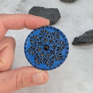Mandala lovers, Mandala flower, Mandala brooch, Mandala painting, Dot painting, Painted mandala, Black mandala, Brooch pin, Brooch for women