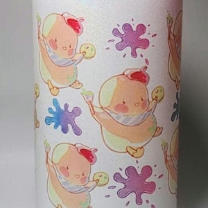 Vaso de 16 oz de Love and Deepspace Chibi: Arte original hecho a mano con un adorable personaje espacial