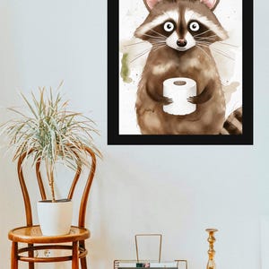 Whimsical Animal Digital Print, Cute Raccoon, Printable Artwork, Funny Wall Decor, Downloadable Home Art, Digital Gift for Animal Lovers