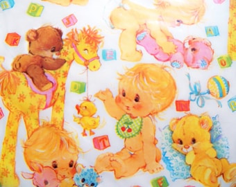 vintage gift wrap vintage baby shower wrapping paper pink etsy