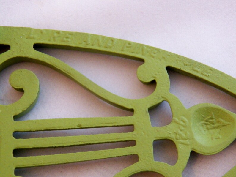 Lyre and Pineapple Cast Iron Wall Trivets Set 1950s Olive Etsy