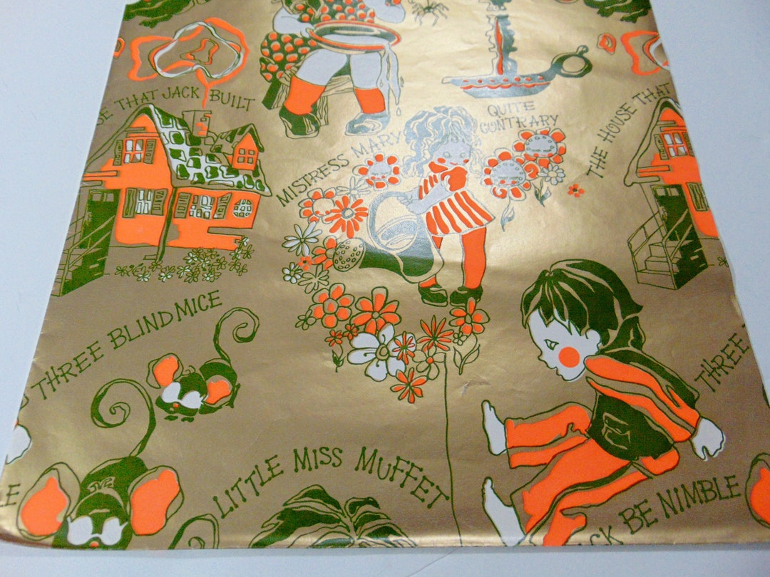 Vintage Nursery Rhyme Wrapping Paper Baby Gift Wrap One Etsy