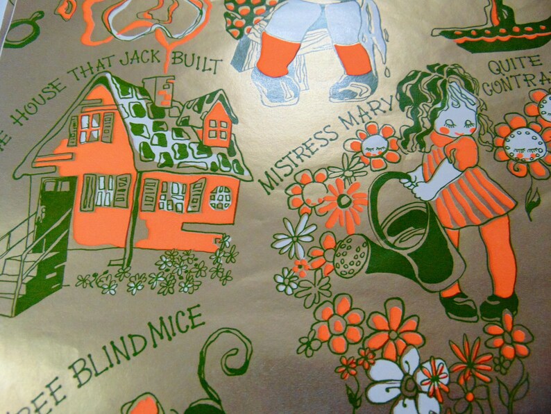 Vintage Nursery Rhyme Wrapping Paper Baby Gift Wrap One Etsy
