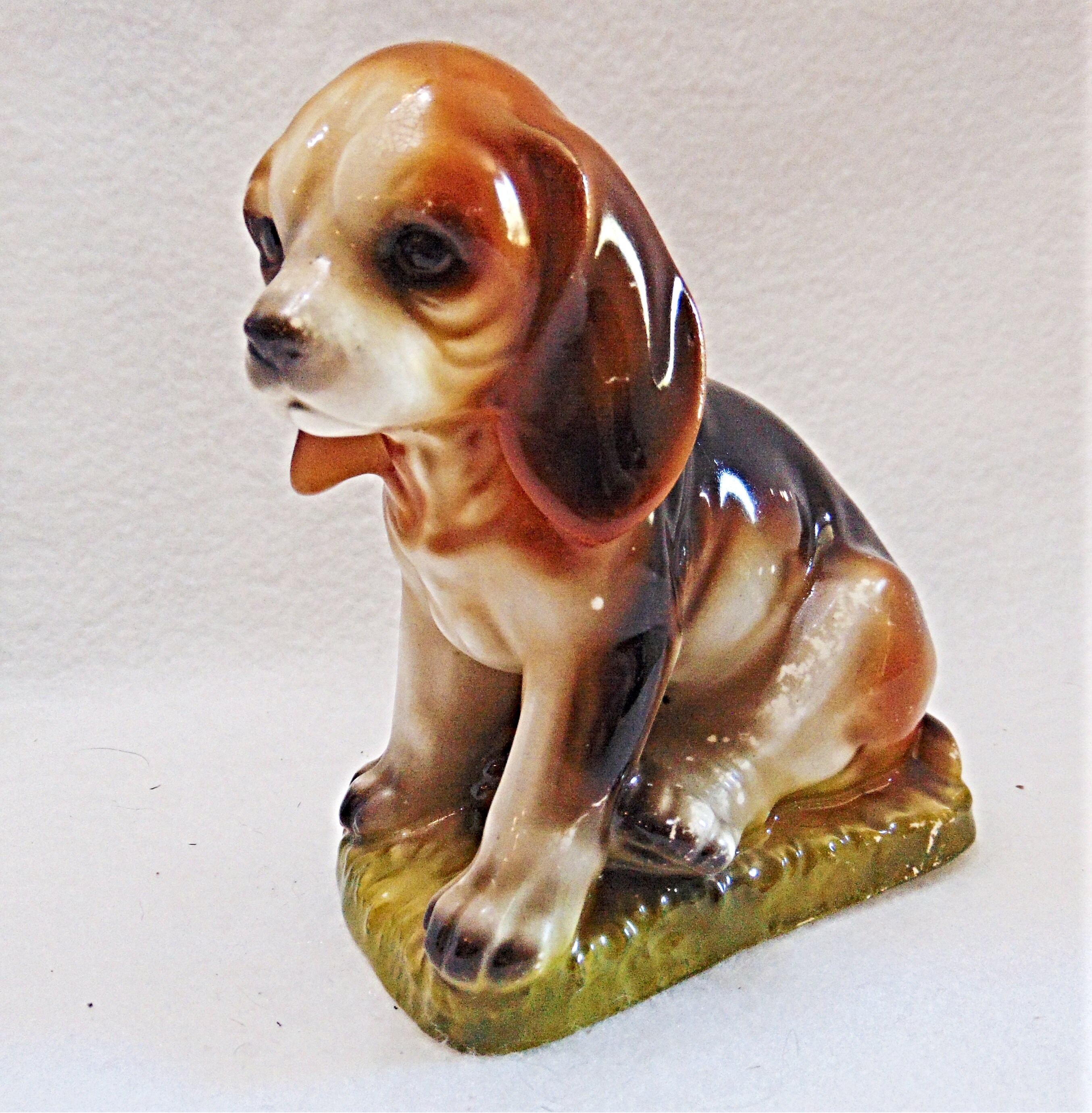Vintage Beagle Dog Figure Puppy Ceramic Figurine Vintage Etsy