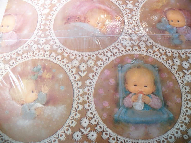 Vintage Hallmark Baby Shower Gift Wrap Babies Wrapping Paper Etsy