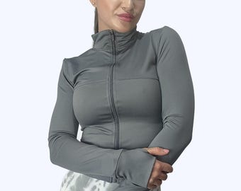 Zip-up activewear jacket lightweight Women  Gymwear Running Clothes Ladies Workout Sport Jacket Gym clothing