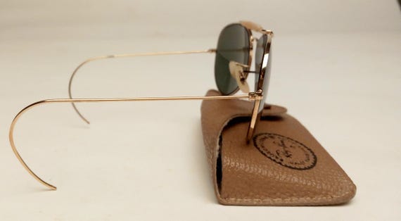 Ray Ban Aviator Sunglasses Vintage 70's Gold/green - Etsy