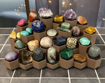 You Choose the Colors - Crystal Display Pedestal Stand 26 Small Hexagon Pedestals - For Rocks Tumbled Stones & Collectibles