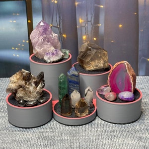 You Choose the Colors: 5 Circles (3" Diameter) - Crystal Display Stand  - For Rocks Tumbled Stones & Collectibles