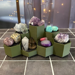 You Choose the Colors - 7 Medium Crystal Pedestal Display Stand - For Rocks Tumbled Stones & Collectibles