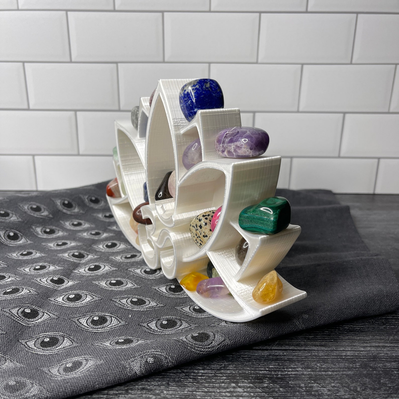 Tumbled Stone Display Stand and Crystal Tray for Gems or Rocks | Etsy