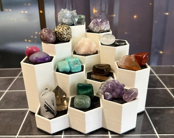 You Choose the Colors - 12 Medium Crystal Pedestal Display Stand - For Rocks Tumbled Stones & Collectibles