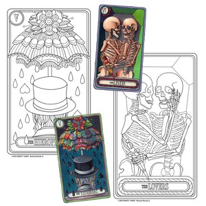 Oddity Tarot Coloring Book Major Arcana 24 Cards Instant Download PDF The Fool Magician Empress Emperor Hierophant Lovers Chariot image 10