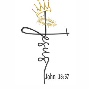 Jesus Cross Embroidery Design: Crown of Thorns (Instant Download)