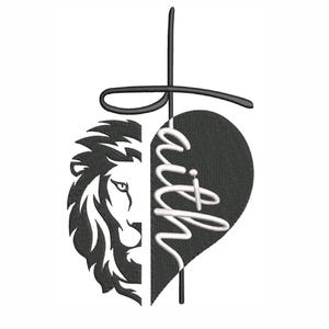 Lion Faith Machine Embroidery Design: Bible Verse (Digital Download)