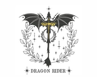 Dragon Embroidery Design, Machine Embroidery File, Medieval Mythical Creature Pattern.