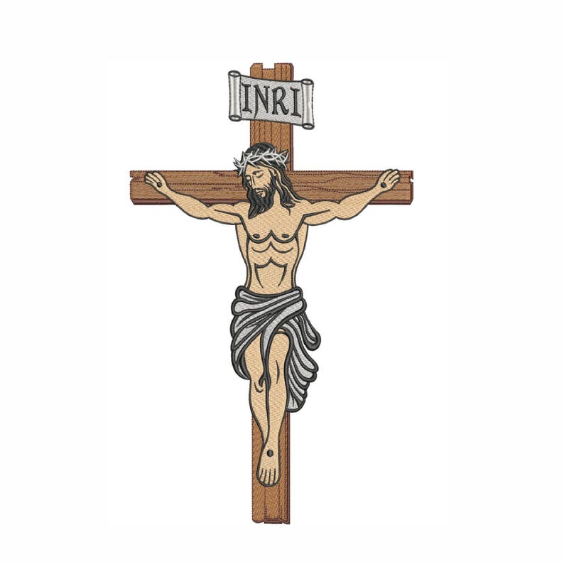 Jesus Crucifix Embroidery Design With INRI – 8 Sizes (machine ...