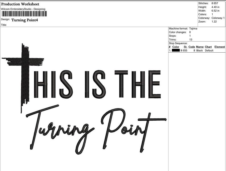This is the Turning Point Embroidery Design, Motivational Quote ...