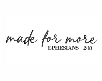 Ephesians 2:10 Embroidery Design – Christian Quote Machine File (Digital Download)