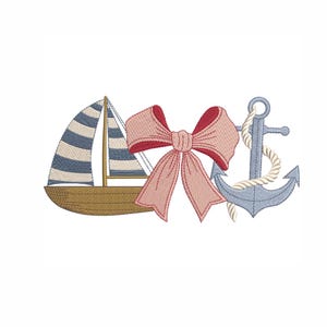 Kokette Sommer Stickdatei: Schleifen, Muscheln (Digitaler Download)