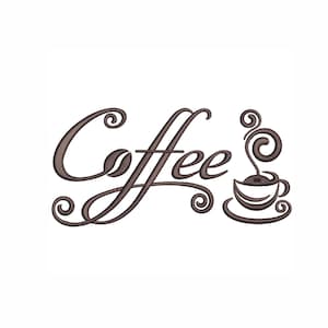 Coffee cap machine embroidery design, For coffee lovers  machine embroidery, 6 sizes.