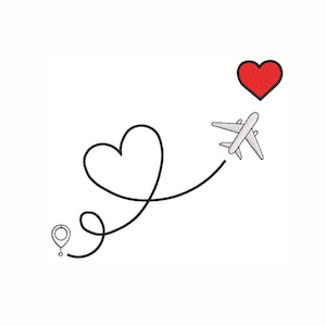 Airplane machine embroidery design, 10 sizes.