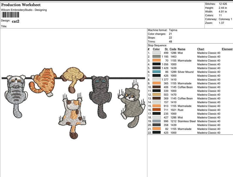 Funny Hanging Cats Machine Embroidery Design: Playful Pet Lovers Stitch ...