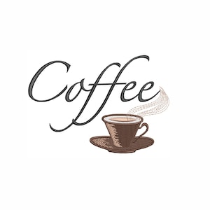 Coffee cap machine embroidery design, For coffee lovers  machine embroidery, 5 sizes.