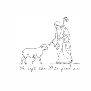 He Left the 99 Embroidery Design: Inspirational Bible Quote (Instant Download)