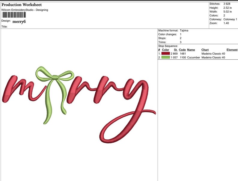 May include: A festive design featuring the word "merry" in a flowing script, with a green bow accent. The word is in a vibrant red color, and the bow is a soft green. This design is perfect for holiday-themed projects.