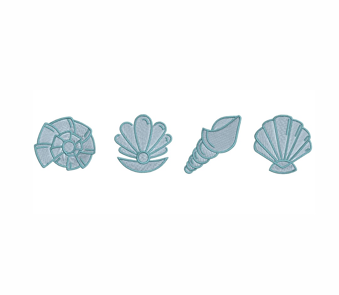 Seashell Embroidery Design: Nautical Machine File (digital Download) - Etsy