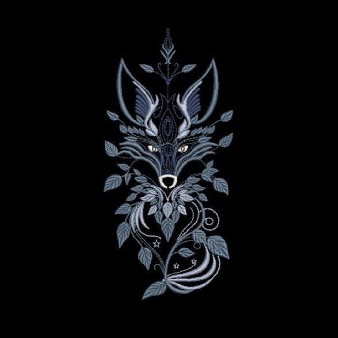 Wolves Dst Floral Wolf Embroidery Design, Boho Wolf Head, Forest Animal Embroidery ...