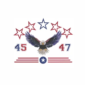 Donald Trump 45 47 President Embroidery Design (6 Sizes) (Digital Download)
