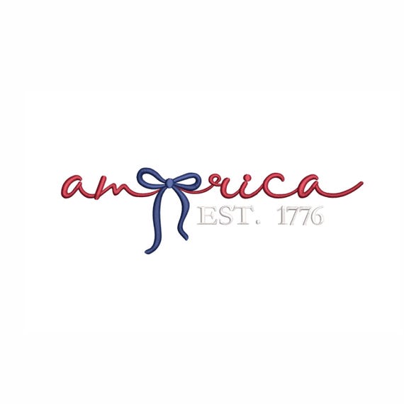 Coquette America Embroidery Design: Patriotic USA Flag Pattern (5 Sizes)(Digital Download