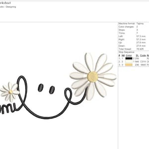 Smile-machineborduurontwerp, borduren met blij gezicht, 6 maten. afbeelding 6