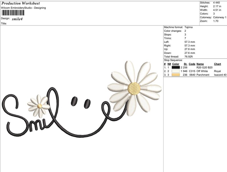 Smile-machineborduurontwerp, borduren met blij gezicht, 6 maten. afbeelding 6