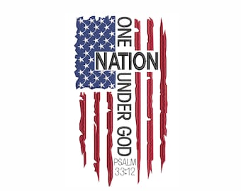 Design de bordado de bandeira americana desgastada: EUA patrióticos (5 tamanhos, download digital)