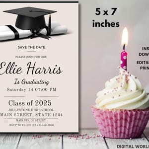 2025 Graduation Save the Date Invitation: Mobile E-Invite (PDF)