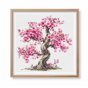 桜のクロスステッチパターン | 日本の桜のクロスステッチ | 春の花のクロスステッチ | 桜の刺繍 PDF | パターンキーパー