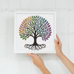 Tree of Life Cross Stitch Pattern, Nature Inspired Botanical Design ...