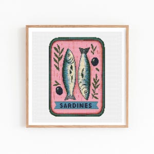 Sardines Can Cross Stitch Pattern, Fish Can Embroidery Design, Funny Cross Stitch, Modern xstitch, Fish Tin, Food Art, Pattern Keeper PDF